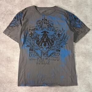 Gray Archaic Y2k Graphic Tee